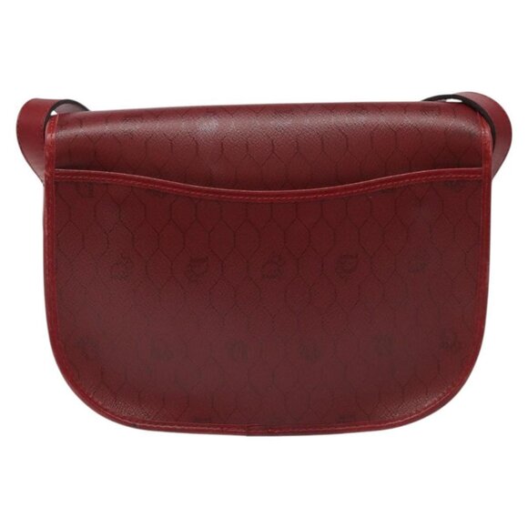 Christian Dior Honeycomb Canvas Shoulder Bag PVC Leather Red Gold Auth - Picture 5 of 16